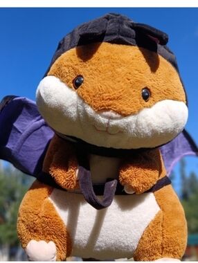 HALLOWEEN PET Costume Purple Black Velcro Adjustable Harness Large Bat Fall